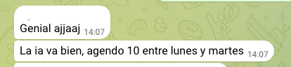 Cliente — La IA va bien, agendo 10 entre lunes y martes